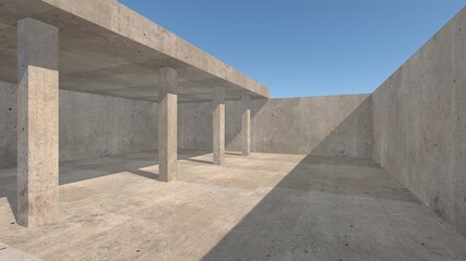 Fototapeta premium modern simple nice cool concrete 3d image 2