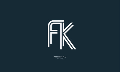 alphabet letter icon logo FK