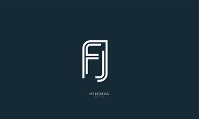 alphabet letter icon logo FJ