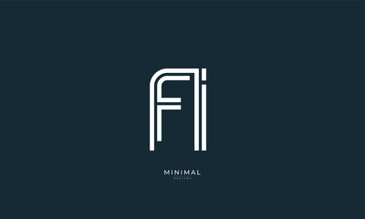 alphabet letter icon logo FI