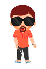 Blind Man, handicapped, disabled person, character,