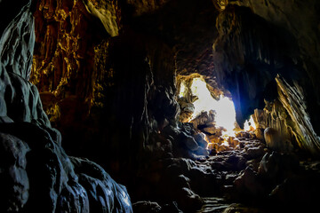 cave in the water, digital photo picture as a background , taken in vang vieng, laos, asia