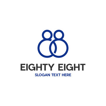 Simple design logo number 88, monogram logo number 88 vector design