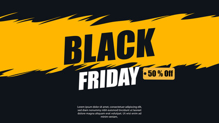 Advertising promotion big price reduction in Black friday festival.