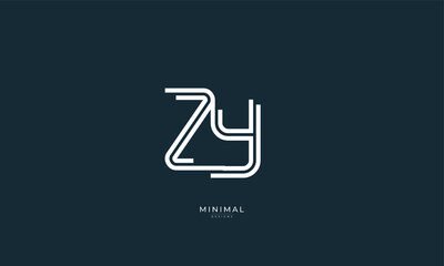 Alphabet letter icon logo ZY