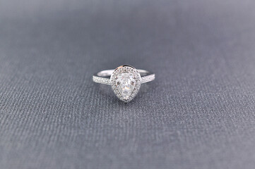 Pear Shape Halo Engagement Ring