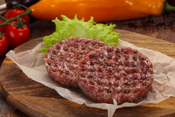 Raw burger cutlet
