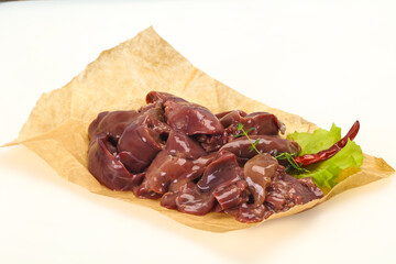 Raw chicken liver ready for cooking