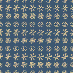 Seamless background of hand drawn snowflakes
