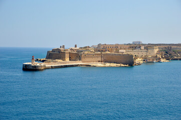 Fototapeta premium Valletta harbor in bright sunny day, Malta