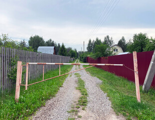 Barrier on the territory of the village