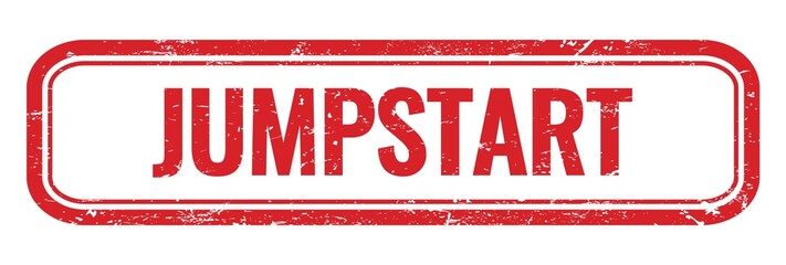 JUMPSTART red grungy stamp sign.