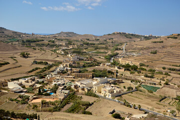 landscape of Gozo island in bright sunny day, Malta