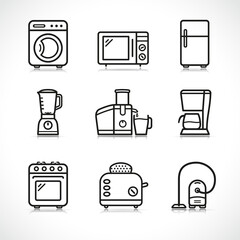 Vector home appliance icons set