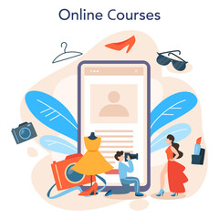 Fashion model online service or platform. Man and woman