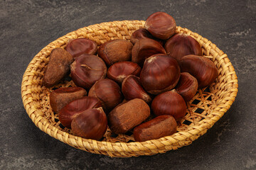 Chestnut heap in the bowl