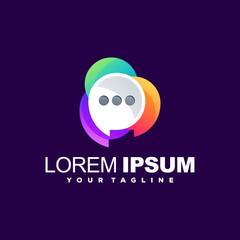 chat bubble gradient logo design