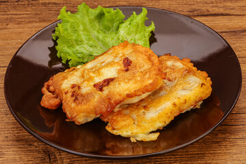 Roasted cod fish in bread