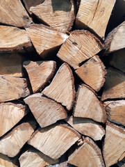 Wood in the woodpile, background, texture