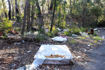 Illegal dumping in country area, Southern highlands NSW Australia