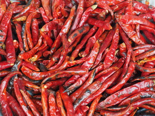 Dry hot chillis background, Dried red chilli, Food ingredient,  Red dry chilli texture background.