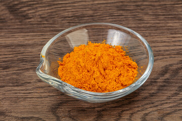 Tumeric powder in the bowl