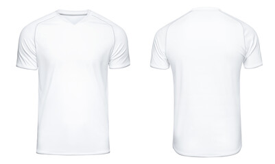 Sports football uniforms white shirt isolated on white background - obrazy, fototapety, plakaty