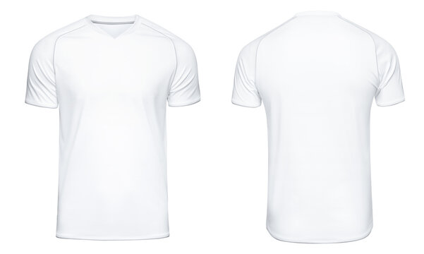 Sports football uniforms white shirt isolated on white background