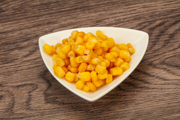 Sweet corn seeds in the bowl