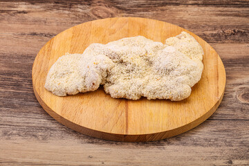 Raw meat schnitzel for roast