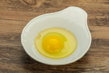 Raw Chicken egg in the bowl
