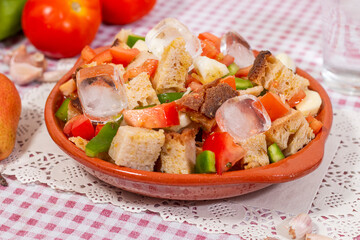 typical cold Portuguese Gaspacho meal