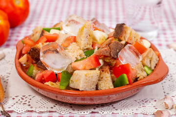 typical cold Portuguese Gaspacho meal