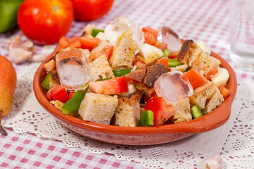 typical cold Portuguese Gaspacho meal