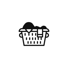 Laundry basket clothes icon for your website, logo, app, UI, product print. Laundry clothes concept flat Silhouette vector illustration icon. EPS vetor file
