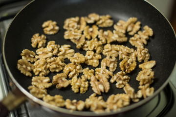 bunch of nutrient fresh walnuts without shell.