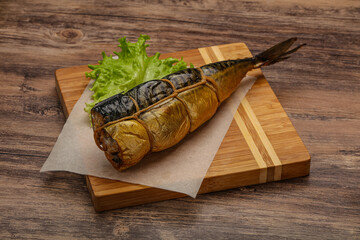 Smoked tasty mackerel fish snack