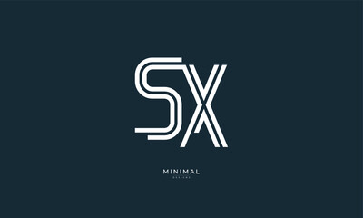 Alphabet letter icon logo SX