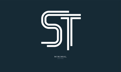 Alphabet letter icon logo ST