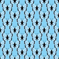 Vector butterflies pattern. Abstract seamless background.