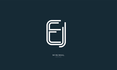 Alphabet letter icon logo EJ