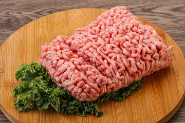 Raw pork minced meat for cooking