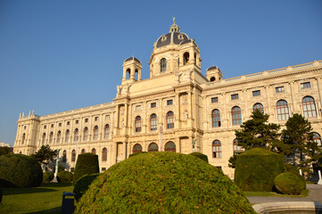 Fototapeta na wymiar Maria-Theresien Platz with Museum building in the sunlight, Vienna, Austria