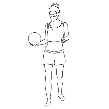 girl playing beach volleyball
