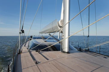 Foto op Plexiglas Sailing at Nortsea. Waddenzee.. Noordzee. Super sailing yacht. Netherlands. Sailingboat. sail. © A