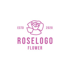 Rose Flower Logo design Vector