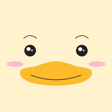 Lovely duck smiling face cartoon
