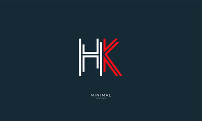 Alphabet letter icon logo HK