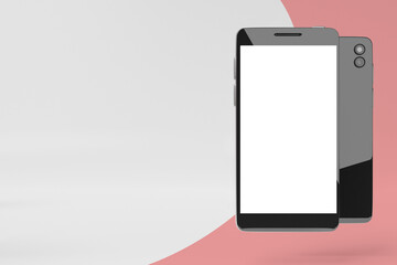 Mobile phone mockup 3d rendering for Scene Creator advertising online shopping