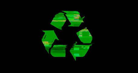 Recycling symbol modern glitch